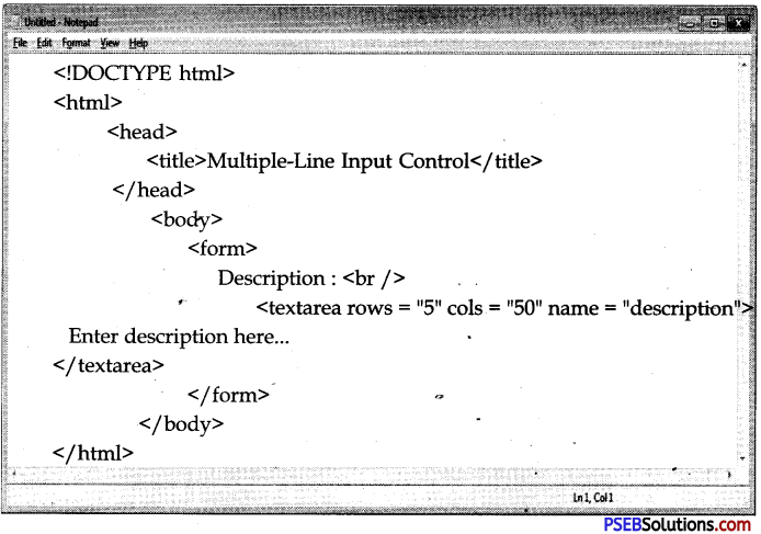 PSEB 10th Class Computer Notes Chapter 3 HTML II Notes 2