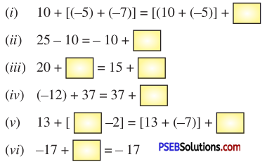 PSEB 7th Class Maths Solutions Chapter 1 Integers Ex 1.2 1