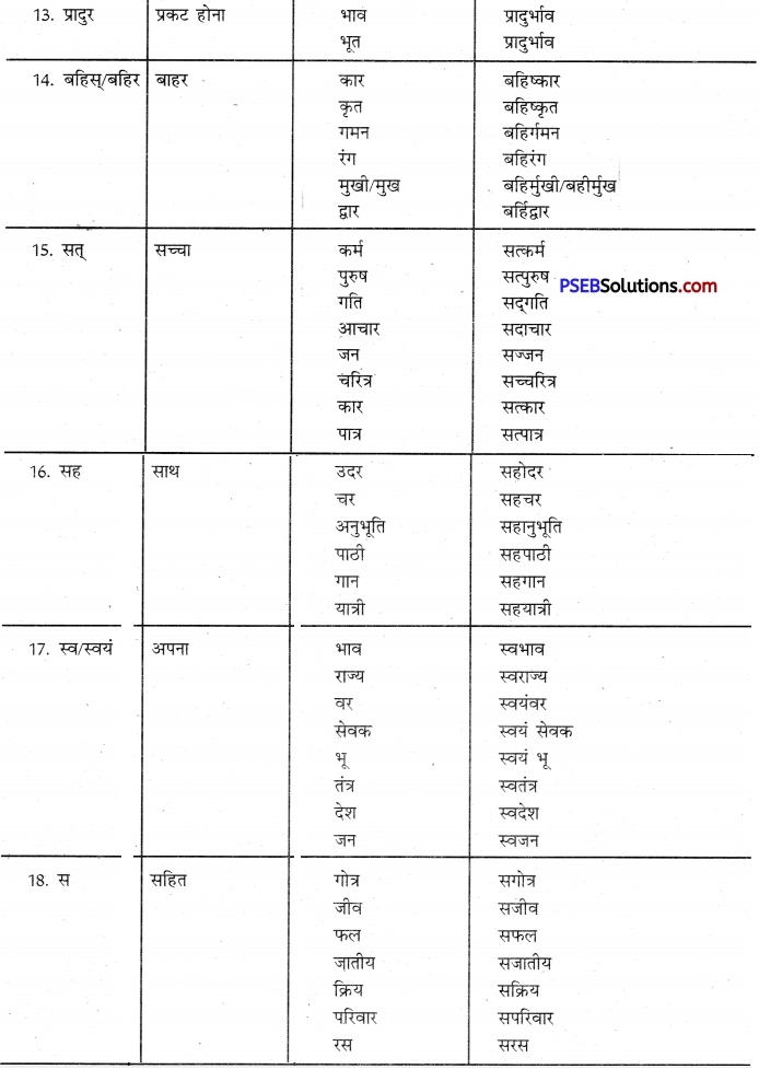 PSEB 9th Class Hindi Vyakaran उपसर्ग 5