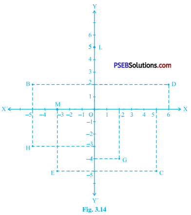 PSEB 9th Class Maths Solutions Chapter 3 Coordinate Geometry Ex 3.2 1