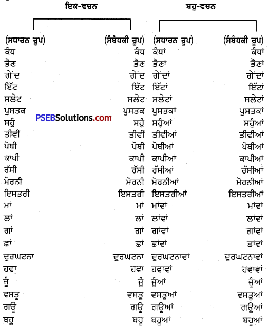PSEB 7th Class Punjabi Vyakaran ਵਚਨ 3