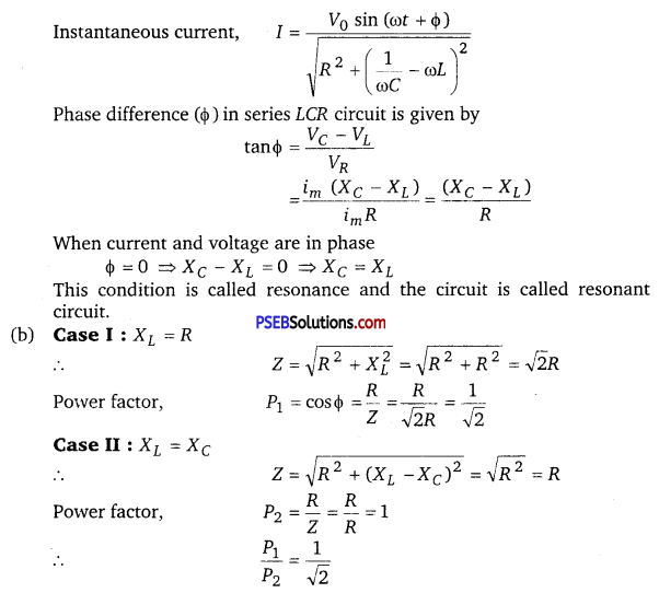 PSEB 12th Class Physics Important Questions Chapter 7 Alternating Current 10