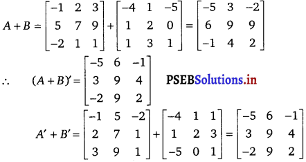 PSEB 12th Class Maths Solutions Chapter 3 Matrices Ex 3.3 1