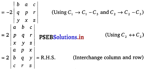 PSEB 12th Class Maths Solutions Chapter 4 Determinants Ex 4.2 2