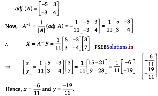 PSEB 12th Class Maths Solutions Chapter 4 Determinants Ex 4.6 3