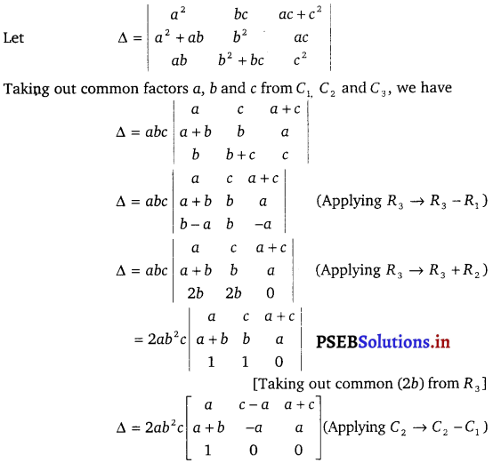 PSEB 12th Class Maths Solutions Chapter 4 Determinants Miscellaneous Exercise 4