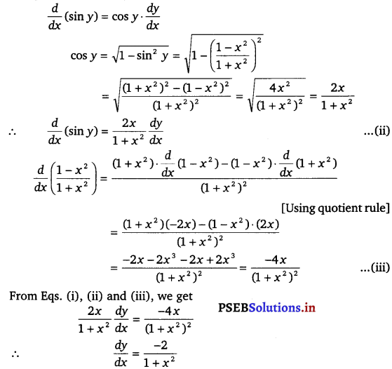 PSEB 12th Class Maths Solutions Chapter 5 Continuity and Differentiability Ex 5.3 4