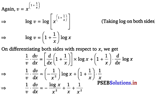 PSEB 12th Class Maths Solutions Chapter 5 Continuity and Differentiability Ex 5.5 4