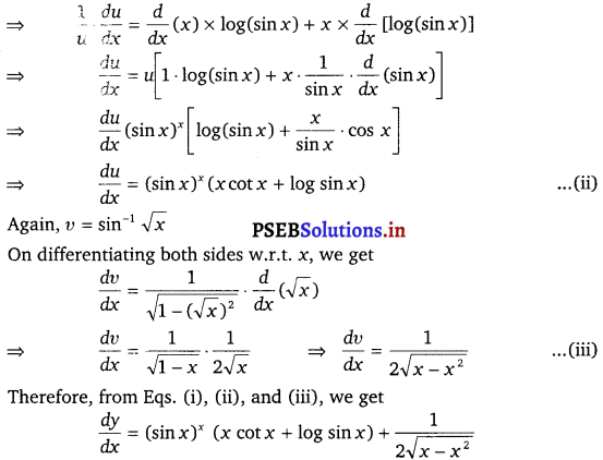 PSEB 12th Class Maths Solutions Chapter 5 Continuity and Differentiability Ex 5.5 6