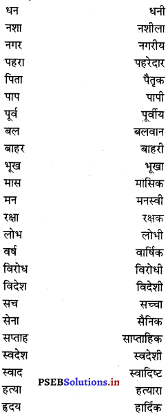 PSEB 6th Class Hindi Grammar प्रयोगात्मक व्याकरण (2nd Language) 30