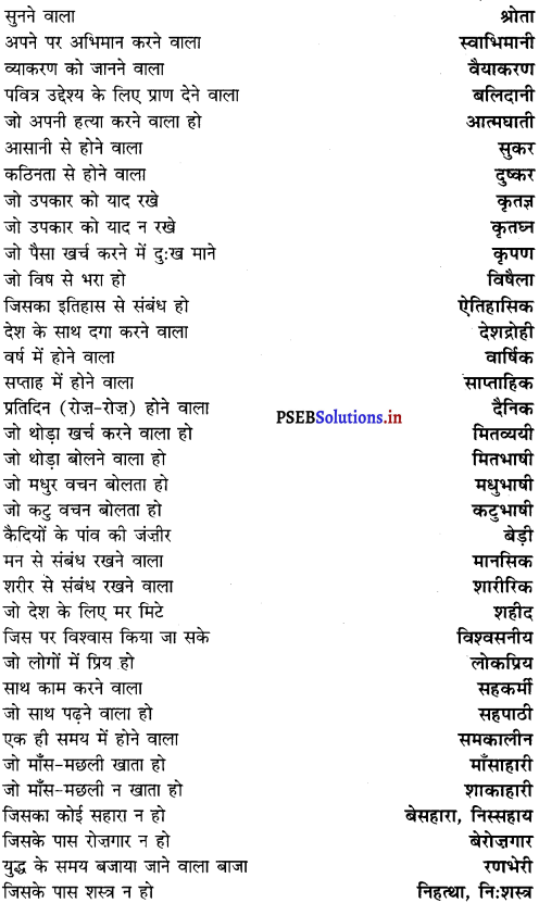 PSEB 8th Class Hindi Vyakaran व्यावहारिक व्याकरण (2nd Language) 38