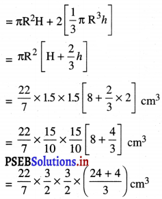 PSEB 10th Class Maths Solutions Chapter 13 ਸਤੁਦਾ ਖੇਤਰਫਲ ਅਤੇ ਆਇਤਨ Ex 13.2 3