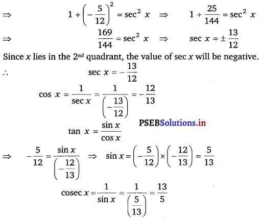 PSEB 11th Class Maths Solutions Chapter 3 Trigonometric Functions Ex 3.2 5