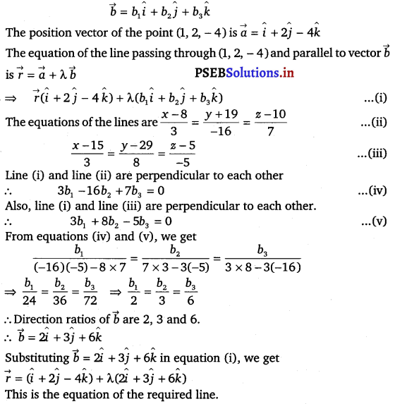 PSEB 12th Class Maths Solutions Chapter 11 Three Dimensional Geometry Miscellaneous Exercise 6