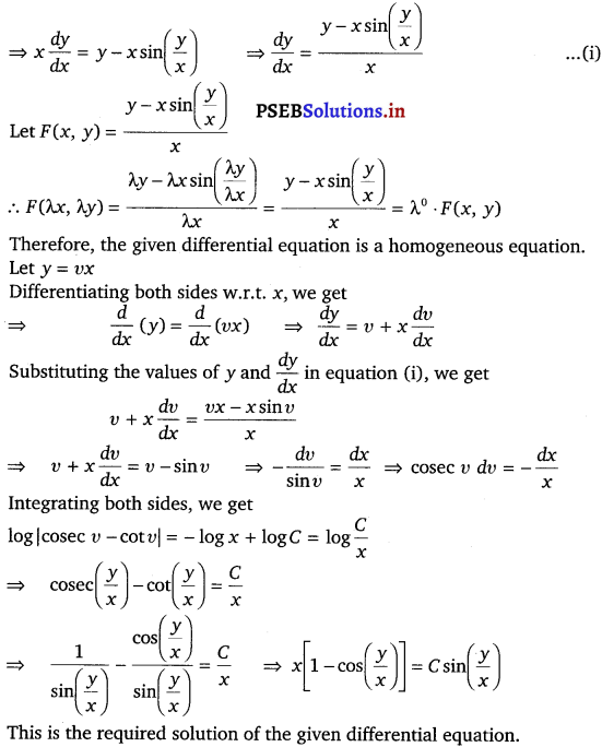 PSEB 12th Class Maths Solutions Chapter 9 Differential Equations Ex 9.5 12