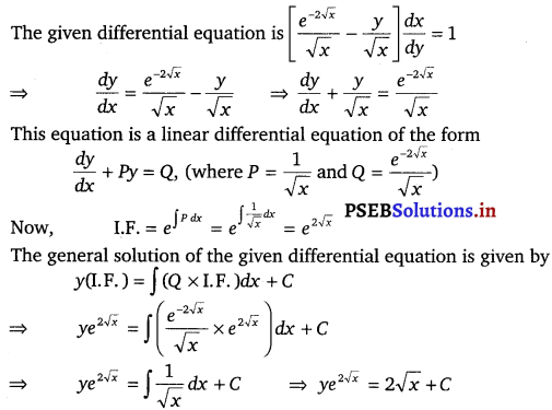 PSEB 12th Class Maths Solutions Chapter 9 Differential Equations Miscellaneous Exercise 9