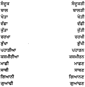PSEB 7th Class Punjabi Vyakaran ਲਿੰਗ (1st Language) 4