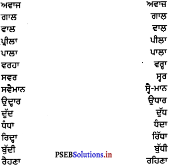 PSEB 7th Class Punjabi Vyakaran ਸੁੰਦਰ ਲਿਖਾਈ ਤੇ ਸ਼ੁੱਧ ਸ਼ਬਦ-ਜੋੜ (1st Language) 2