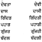 PSEB 8th Class Punjabi Vyakaran ਲਿੰਗ (1st Language) 2