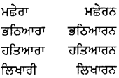 PSEB 8th Class Punjabi Vyakaran ਲਿੰਗ (1st Language) 24