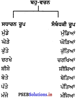 PSEB 8th Class Punjabi Vyakaran ਵਚਨ (1st Language) 2