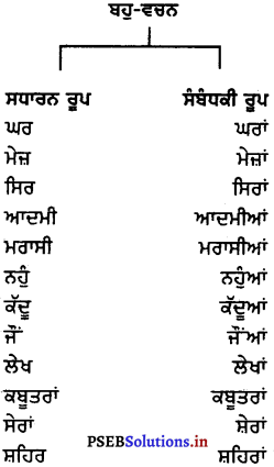 PSEB 8th Class Punjabi Vyakaran ਵਚਨ (1st Language) 6