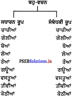 PSEB 8th Class Punjabi Vyakaran ਵਚਨ (1st Language) 8