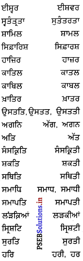 PSEB 8th Class Punjabi Vyakaran ਸ਼ਬਦ-ਜੋੜ (1st Language) 10