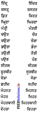 PSEB 8th Class Punjabi Vyakaran ਸ਼ਬਦ-ਜੋੜ (1st Language) 2