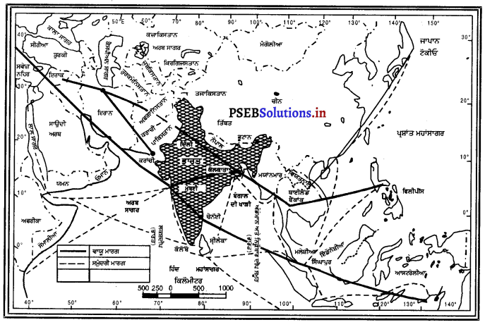 PSEB 9th Class SST Solutions Geography Chapter 1(a) ਭਾਰਤ ਆਕਾਰ ਅਤੇ ਸਥਿਤੀ 2