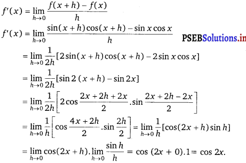 PSEB 11th Class Maths Solutions Chapter 13 Limits and Derivatives Ex 13.2 10