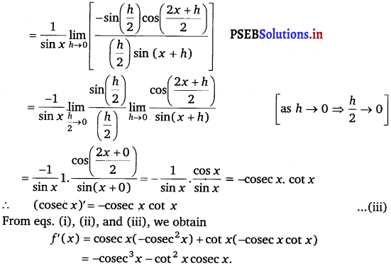 PSEB 11th Class Maths Solutions Chapter 13 Limits and Derivatives Miscellaneous Exercise 13