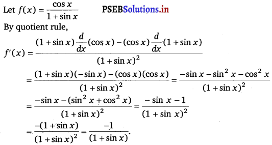 PSEB 11th Class Maths Solutions Chapter 13 Limits and Derivatives Miscellaneous Exercise 14