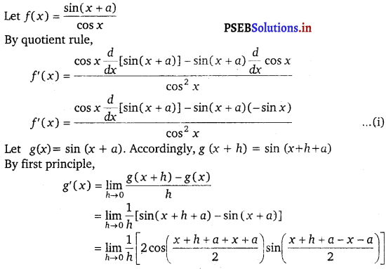PSEB 11th Class Maths Solutions Chapter 13 Limits and Derivatives Miscellaneous Exercise 18