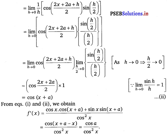 PSEB 11th Class Maths Solutions Chapter 13 Limits and Derivatives Miscellaneous Exercise 19