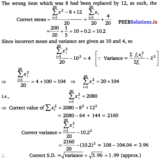 PSEB 11th Class Maths Solutions Chapter 15 Statistics Miscellaneous Exercise 2