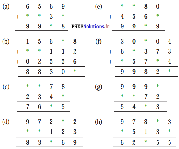 PSEB 5th Class Maths Solutions Chapter 2 संख्याओं पर मूल क्रियाएं Ex 2.2 1