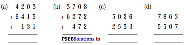 PSEB 5th Class Maths Solutions Chapter 2 संख्याओं पर मूल क्रियाएं Intext Questions 1
