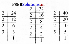 PSEB 5th Class Maths Solutions Chapter 3 महत्तम समावर्तक और लघुत्तम ...