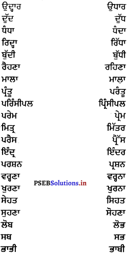 PSEB 6th Class Punjabi Vyakaran ਸੁੰਦਰ ਲਿਖਾਈ ਤੇ ਸ਼ੁੱਧ ਸ਼ਬਦ-ਜੋੜ (1st Language) 3