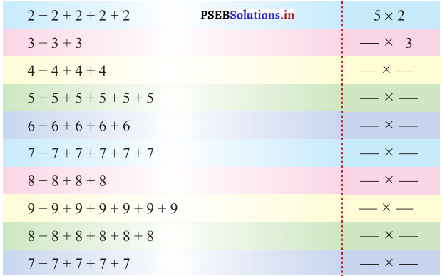 PSEB 3rd Class Maths Solutions Chapter 3 Multiplication 7