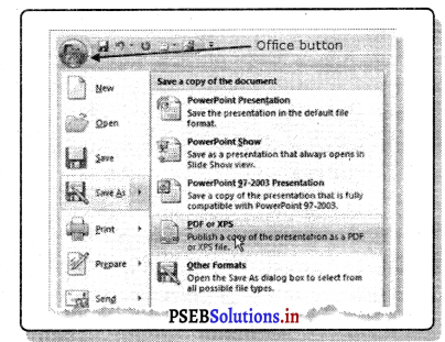 PSEB 8th Class Computer Notes Chapter 4 माइक्रोसॉफ्ट पावर पवाइंट (भाग-1) 5