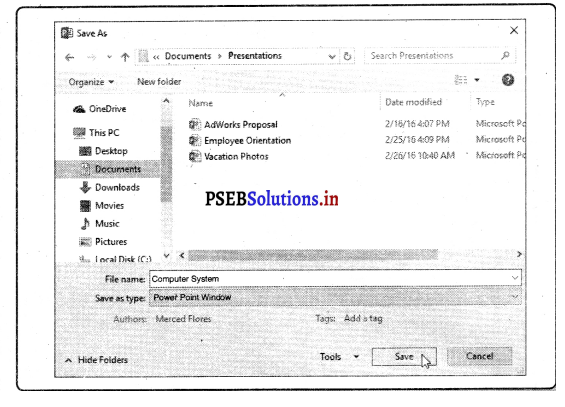 PSEB 8th Class Computer Notes Chapter 6 माइक्रोसॉफ्ट पावर पवाइंट (भाग-3 ...