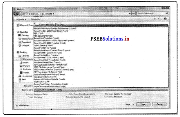 PSEB 8th Class Computer Notes Chapter 6 माइक्रोसॉफ्ट पावर पवाइंट (भाग-3 ...