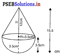 PSEB 10th Class Maths Solutions Chapter 13 पृष्ठीय क्षेत्रफल और आयतन Ex 13.1 4