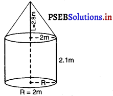 PSEB 10th Class Maths Solutions Chapter 13 पृष्ठीय क्षेत्रफल और आयतन Ex 13.1 9