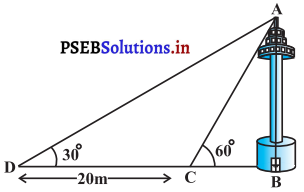 PSEB 10th Class Maths Solutions Chapter 9 त्रिकोणमिति के कुछ अनुप्रयोग Ex 9.1 14