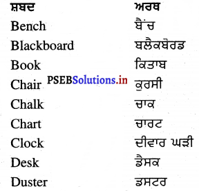 PSEB 4th Class English Solutions General Vocabulary 1